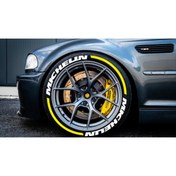 Resim Performance Stickers Lastik Yazısı Michelin Beyaz Kuyruk Sarı 8 Adet 1.sınıf Klaıte Solmaz Stıcker 
