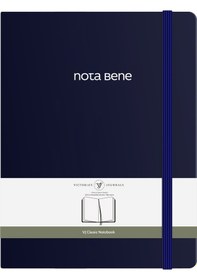 Resim Nota Bene Classic Sert Kapak Defter, 19x25 Cm, Çizgili Lacivert 