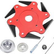 Resim Dianziye Dayanıklı Mangan Çelik 6 Yaprak Biçme Bıçağı - Çim Biçme Makinesi Aksesuarı, Steell 5'li Seti İle Hızlı Kurulum Ve Verimli Kesim 