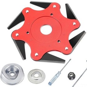 Resim Dianziye Dayanıklı Mangan Çelik 6 Yaprak Biçme Bıçağı - Çim Biçme Makinesi Aksesuarı, Steell 5'li Seti İle Hızlı Kurulum Ve Verimli Kesim 