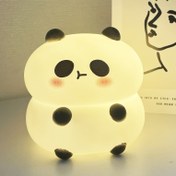 Resim 1 adet Panda Gece Lambası, Asya esintili tarz, Plastik LED Mini Lambalar, Pil ile çalışan yumuşak ışık yayan masa dekoru 