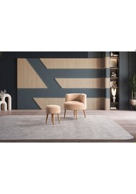 Resim Panda Çay Seti Berjer Ve Puf Takımı Salon, Balkon, Ofis 2 Li Takım Bej Bej 