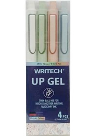 Resim Wrıtech W-0154 Up 0,5mm Mavi Jel Kalem - 4'lü Ahşap 