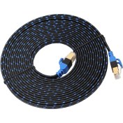 Resim Flameer Cat7 Ethernet Kablosu Lan Ağı RJ45 Yama Kablosu Kordon Örgü Nas 10 Gbps 5 M (Yurt Dışından) 
