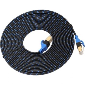 Resim Flameer Cat7 Ethernet Kablosu Lan Ağı RJ45 Yama Kablosu Kordon Örgü Nas 10 Gbps 5 M (Yurt Dışından) 