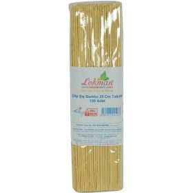 Resim Indispensablely Şiş Bambu Şişleri 25 cm Takribi 100 Adet 1 Paket 