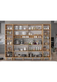 Resim Della Kahve Köşesi Çok Amaçlı Dolap Kiler Mutfak Dolabı Çam 210cm Çam 