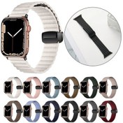 Resim Sones iOS Uyumlu Watch Se 40mm Su Dalgalanma Manyetik Katlanır Tokalı Saat Kordonu, Stil: Kalın Versiyon 