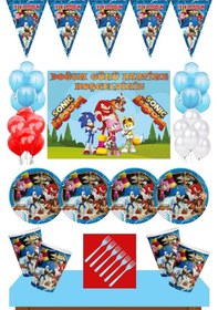 Resim Sonic Boom Doğum Günü 24 Kişilik 50X70 Cm Afişli Sonic Boom Parti N11.10786 