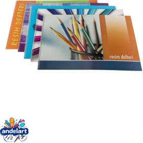 Resim andelart Resim Defteri 15 Yaprak 35x50 cm 10 Adet Spiralli Büyük Boy Resim Defteri Karton Kapak 