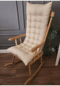 Resim Altınpamuk Bej Sallanan Sandalye Minderi Selen Bağcıklı 120X50Cm (Sadece Minder) Bej 