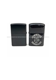 Resim Sons Of Anarchy Anarşi Mat Siyah Kapaklı Benzinli Çakmak 