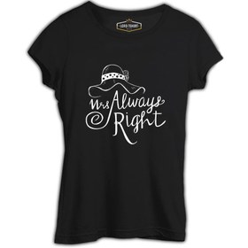 Resim Mrs. Always Right Şapka Siyah Kadın Tshirt - Siyah / S 