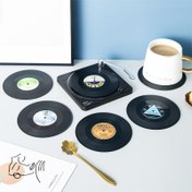 Resim 6'lı Retro Vinil Kayıt Bardak Altlıkları Seti - Isıya Dayanıklı, CD Şeklinde İçecek Matları Kahve & Çay Fincanları İçin - Mükemmel Ev Dekor Hediyesi, Kahve Barı Aksesuarları 
