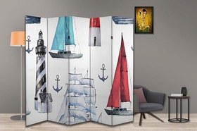 Resim Deniz Tasarımlı Oda Bölücü Paravan 180 x 200 cm 