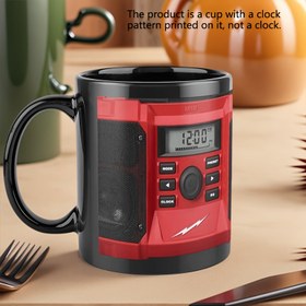 Resim 1 adet 11oz Siyah Seramik Kahve Bardağı Kırmızı Dijital Ekran ve Hoparlörlerle - Günlük Kahve ve Su İçin Mükemmel, Ofis ve Ev Dekoru İçin İdeal, Doğum Günleri, Sevgililer Günü ve Daha Fazlası İçin Harika Bir Hediye, Ofis Kahve Bardağı | Modern Kahve Bardağı | Dayanıklı Kahve Bardağı 