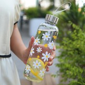 Resim 1 adet 550ml Çiçek Desenli Spor Su Şişesi, Taşınabilir, Sızdırmaz, İzole, Seyahat, Kamp, Yürüyüş, Fitness, Açık Hava Aktiviteleri ve Doğum Günü Hediyeleri için İdeal - BPA İçermeyen Plastik, Sadece Elde Yıkama 