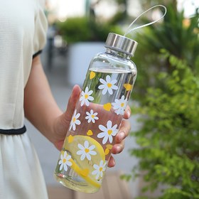 Resim 1 adet 550ml Çiçek Desenli Spor Su Şişesi, Taşınabilir, Sızdırmaz, İzole, Seyahat, Kamp, Yürüyüş, Fitness, Açık Hava Aktiviteleri ve Doğum Günü Hediyeleri için İdeal - BPA İçermeyen Plastik, Sadece Elde Yıkama 