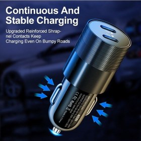 Resim Prestigegoods Olaf 40w Tip C Pd Araç Şarj Cihazı 5v 3a 2 Port Çift Tip C Uyumlu İphone Samsung Huawei Xiaomi Hızlı Şarj Adaptörü 