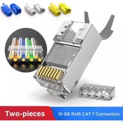 Resim Cat7 Jak Konnektör 10Lu Paket Cat 7 Cat 6A Plug Sftp 50U Rj45 