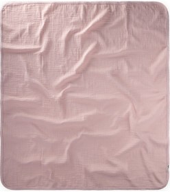 Resim Dantel İşlemeli Tekkat Müslin Battaniye 100x100 CM +/- 3 Cm Pudra Pembe Pudra 