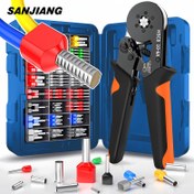 Resim SANJIANG HSC8 10-6A Tel Kablosu Sıkma Aleti Seti - Karbon Çelik Saplı, 1200 ADET VE Terminal Çeşit Seti, Soğuk Pres Kablo Bağlantıları İçin Altıgen Sıkma 