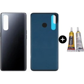 Resim Teknik Evim Oppo Reno 3 Pro Uyumlu Arka Pil Kapağı Siyah + B7000 