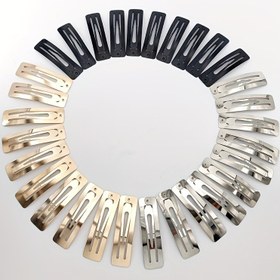 Resim 10 adet Dikdörtgen Snap Klips Basit Düz Renk Saç Snap Klips Günlük Rahat Başlık Kadınlar için 