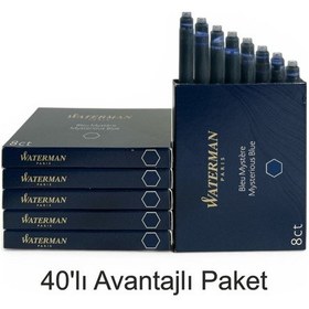Resim Waterman Dolma Kalem Kartuşu Mürekkebi Mavi - Siyah 40 Lı Paket 