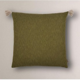 Resim Moon Püskül Detaylı Kırlent Kılıfı Koyu Yeşil 