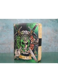 Resim Büro Ev Ofis Hediyesi İçin Kurukafa Motif Deri Defter 