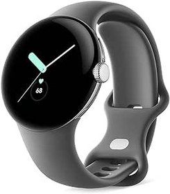 Resim Google Pixel Watch - Etkinlik takibine sahip Android akıllı saat - Kalp atış hızı izleme saati - Kömür Aktif bantlı Parlak Gümüş Paslanmaz Çelik kasa, LTE 