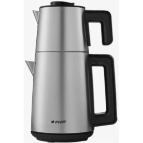 Resim 1.7 Lt Çelik Çay Makinesi, Sağlam ve Şık, Gri Renk, Dayanıklı Tasarım 