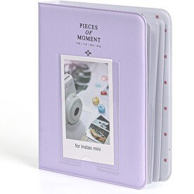 Resim Fujifilm Instax Mini Film Uyumlu 64'lü Lila PVC Albüm 
