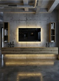 Resim Resital Ledli Duvara Monte Tv Sehpası - Ceviz - W6007-2 Ceviz 