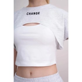 Resim Ponçik Kadın Crop Eşofman Takımı 3lü Takım Spor Comfort 25074 