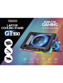 Resim Classone GT100 Gaming Laptop Sogutucu 2200RPM , Rgb Işıklı , LED Display Notebook soğutucu stand 