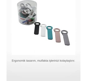 Resim Letsii Ergonomik, Dayanıklı Metal, Renkli Saplı Pratik Şişe ve Kavanoz Kapağı Açacağı 