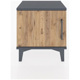 Resim Arges Komodin Tek Raflı Tek Kapaklı 44x30x48 Antrasit-çam Antrasit 