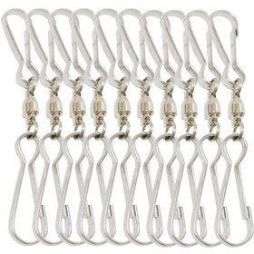 Resim Monyee Stainless Steel Çift Taraflı Döner Askı Hooklar - 10 Adet Büyük Boy 82mm - Dekoratif Aksesuar Asma Parçaları 