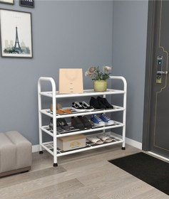 Resim Metallica Concept Çağla 4 Katlı Metal Düzenleyici Çok Amaçli Raf Ayakkabılık Beyaz 