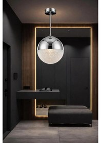 Resim Bohem Aydınlatma Tavana Sıfır Krom 3 Renk Led Modern Top Avize Antre/hol Banyo Avizesi Krom 