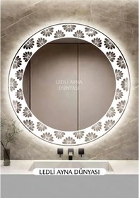 Resim 80 Cm Beyaz Minimal Dairesel Banyo / Lavabo Aynası Işık Koridor Led Diğer 