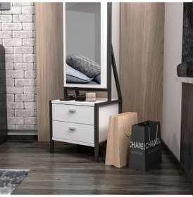 Resim Minar Elegante Aynalı Hareketli Çekmeceli Takı Dolabı Beyaz 