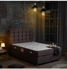 Resim Setaymobilya Baza, Duke Çift Kişilik Antrasit Baza + Başlık + Deluxe Yatak 