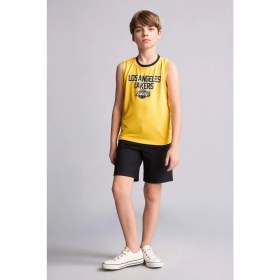 Resim DeFacto NBA Los Angeles Lakers Bisiklet Yaka Atlet Erkek Çocuk H2954A826HS 