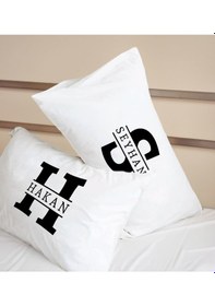 Resim Bk Gift Kişiye Özel İsimli Pamuklu 2 Li Yastık Kılıfı Seti-3 50x70cm , Sevgiliye , Ev si, Tasarım Ev Tekstili 