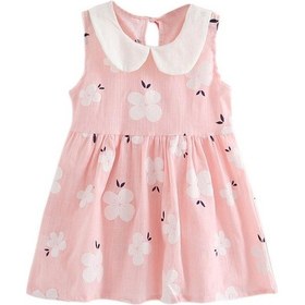 Resim Bebek Kız Prenses Kolsuz Elbise Mavi 