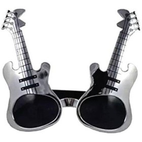 Resim Parti Gözlük Gitar Görünümlü Gümüş Renkli Eğlenceli Komik Parti Gözlüğü Diğer 