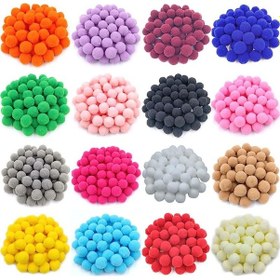 Resim Yeşil Yumuşak Ev Süs Kabarık Top Giyim Dekorasyon Takı Aksesuarları Çocuk Oyuncak Çok Renkli Dıy El Yapımı Peluş Top 18/25mm 18mm 40pcs 